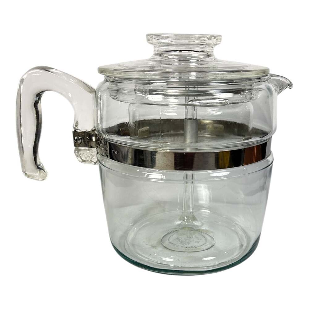 Vintage Pyrex 7756-B 6 Cup Glass Percolator Coffee Pot Flame Ware Complete - Picture 4 of 7